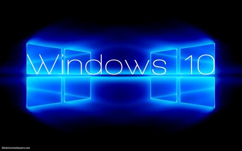 Windows 10，蓝色的背景