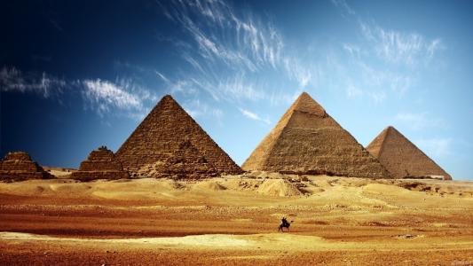 金字塔，埃及，沙漠，沙子