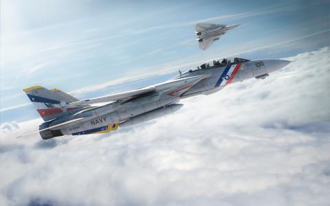雄猫，F-14，战斗机，天空，飞行