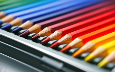 铅笔，彩色，绘图，框，铅笔盒