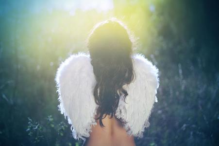 女孩，天使，翅膀