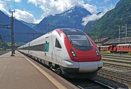 瑞士，阿尔卑斯冰，transalpin，圣哥达，火车，火车