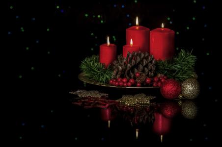 圣诞节，背景，设计，蜡烛