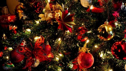 新的一年，玩具，圣诞节，枞树