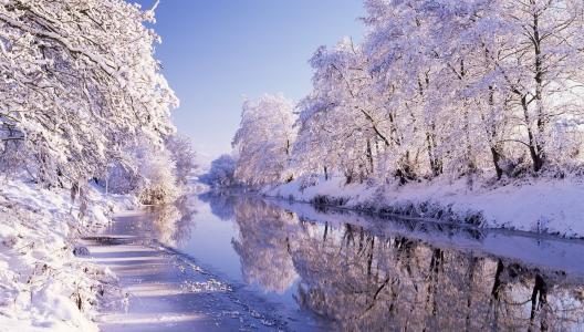 冬天，河，雪，自然，美丽