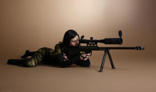 黑发，照片，创意，武器，图像，狙击手