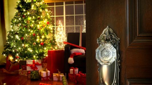 圣诞树，新的一年，礼物，圣诞节，时钟
