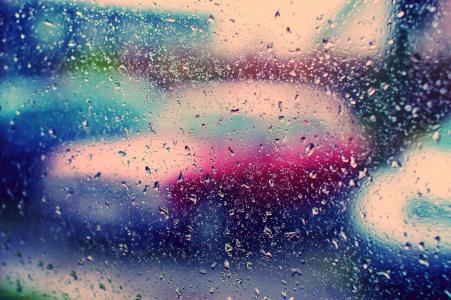 雨，壁纸，玻璃，下降，颜色，壁纸，明亮