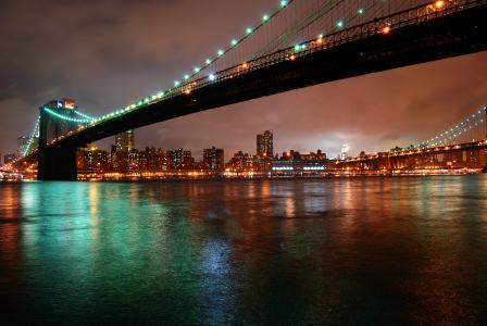 布鲁克林大桥，纽约市，布鲁克林大桥，纽约，城市