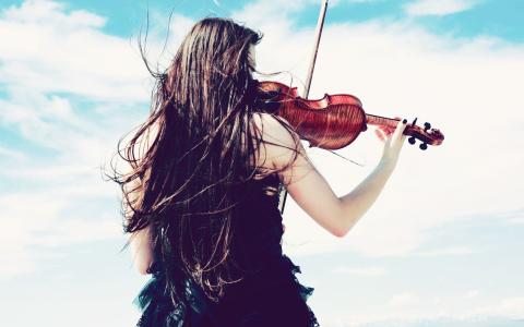 音乐，女孩，小提琴