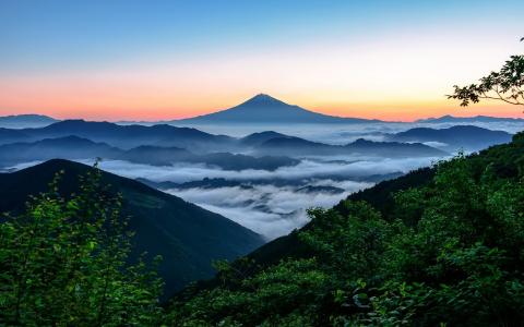 自然，山，雾，美丽，超级照片