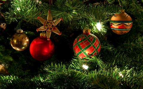 新年，花环，心情，玩具，圣诞树，装饰品，假期