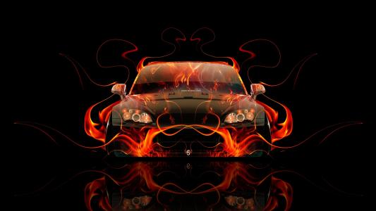 本田，S2000，前，火，摘要，汽车，橙色，火焰，黑色，托尼汽车，日本，汽车，高清壁纸，设计，艺术，风格，Photoshop，托尼Kohan，Photoshop，本田，