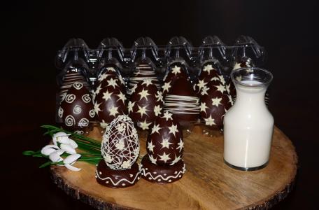 复活节，巧克力，糖果，五彩缤纷，牛奶，鸡蛋，食物