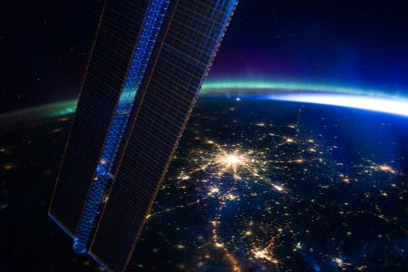 地球，微型，极光，pleiades，莫斯科，灯