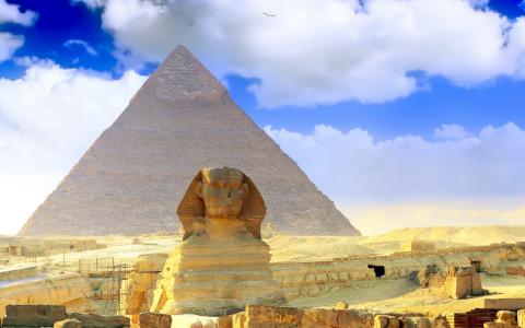 沙子，金字塔，过去的雕塑