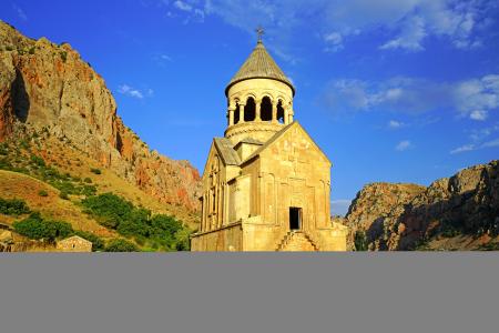山，寺，天空，亚美尼亚，Noravank，塔，城市