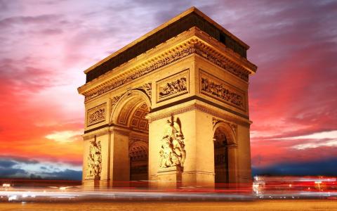 巴黎凯旋门，颜色