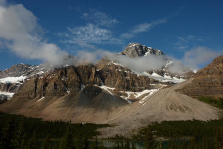 加拿大，山脉，天空，森林，美景