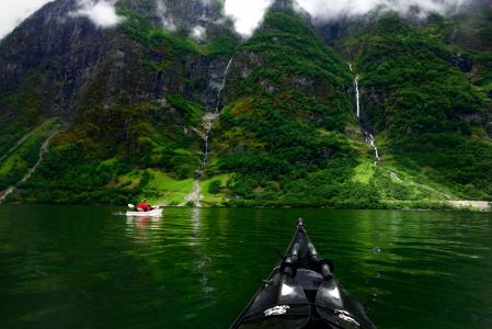 船，极端，假期，挪威，岩石，峡湾，瀑布