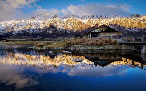自然，家和舒适，秋天，新西兰，新西兰，山，湖，美丽