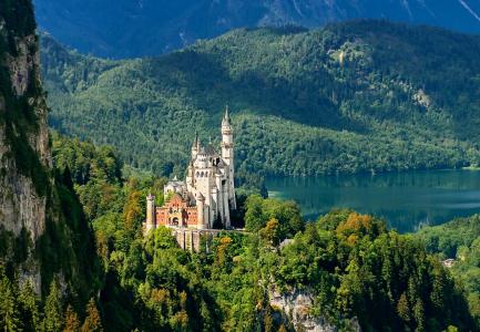 德国的城堡，德国的城堡，高山，森林，湖泊，美景