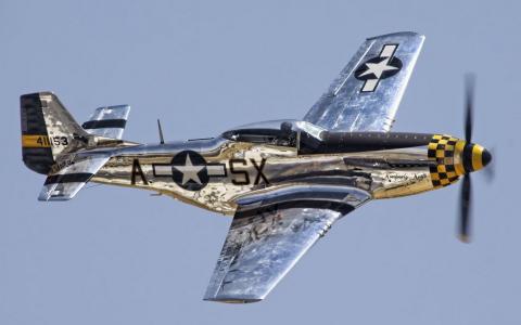 天空，飞机，P-51野马