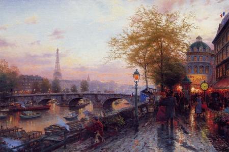 托马斯·金凯德，巴黎埃菲尔铁塔，绘画