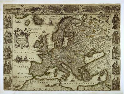 欧洲，欧洲，旧地图，典型人口
