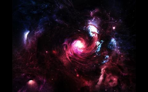 空间，宇宙，行星，星星，星座，紫色的洞