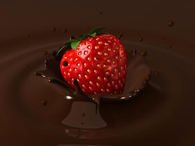 3d，草莓，巧克力