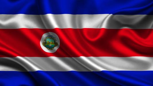 哥斯大黎加，国旗，3d，哥斯达黎加，国旗