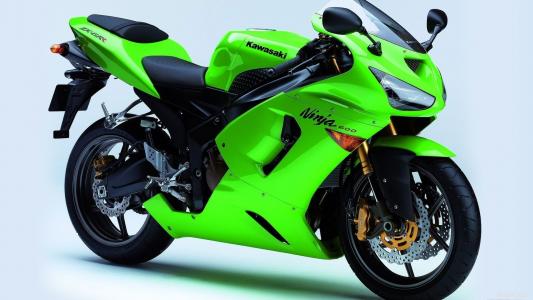 川崎，绿色，摩托车