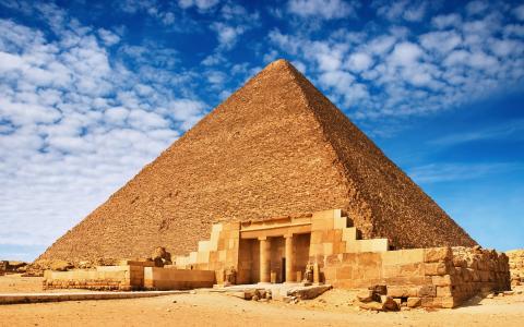 砂、沙丘、埃及的金字塔、狮身人面像，