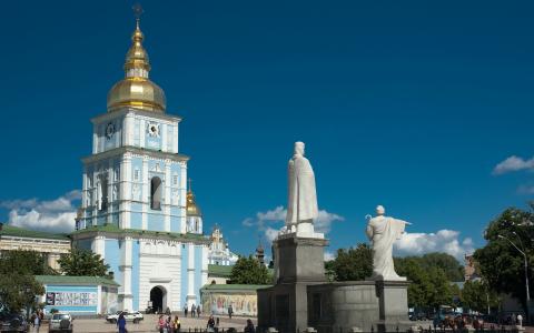 基辅，大教堂，寺庙与墙上的图片