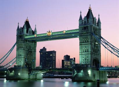 伦敦，桥，英格兰，晚上，水，城市，