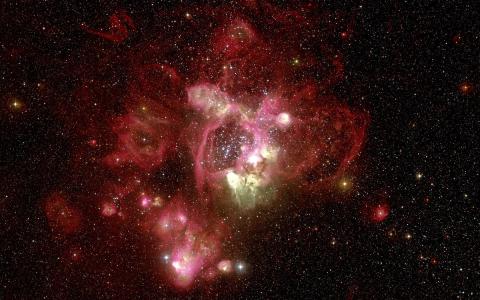 星云，哈勃望远镜，红色