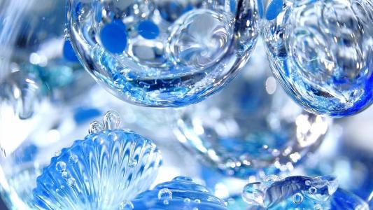 水，泡沫，透明，宏