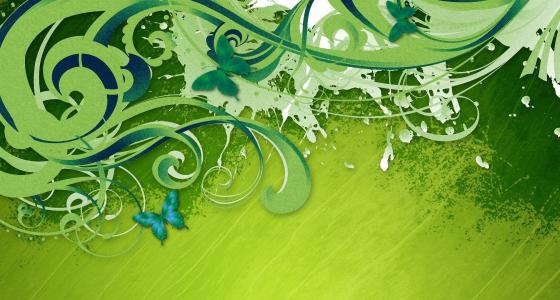 油漆，蝴蝶，绿色背景，卷发，条纹