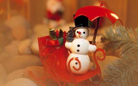 新的一年，玩具，圣诞节，雪人，圣诞树