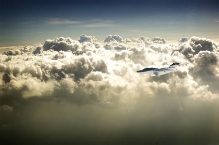 云，照片，飞机，飞行，天空，高度