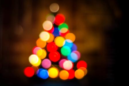 灯，多彩，散景，圣诞树，枞树，新年，圣诞节，新年，圣诞节，假期