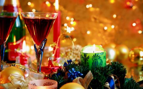 新的一年，圣诞节，假期，香槟