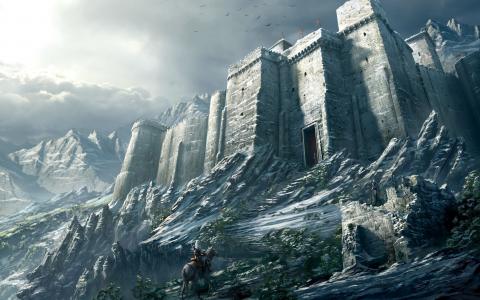 堡垒，山，雪，战士，纯粹的墙壁，坚不可摧的，流浪者