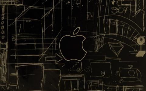 苹果，商标，商标，苹果，绘画，