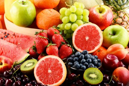 水果，葡萄，蓝莓，苹果，橙，猕猴桃