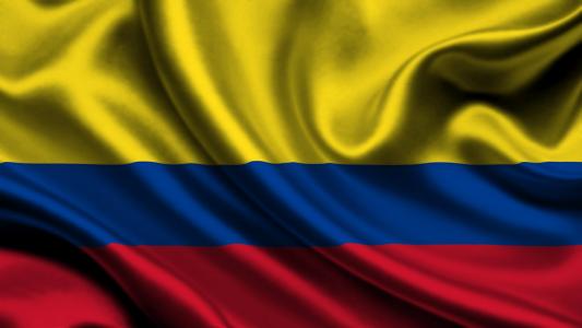 哥伦比亚，国旗，3d，哥伦比亚，国旗