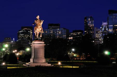 美国，房子，纪念碑，夜，波士顿，城市