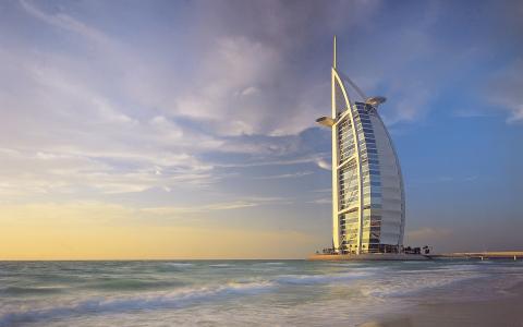 迪拜，海，burj阿拉伯，酒店