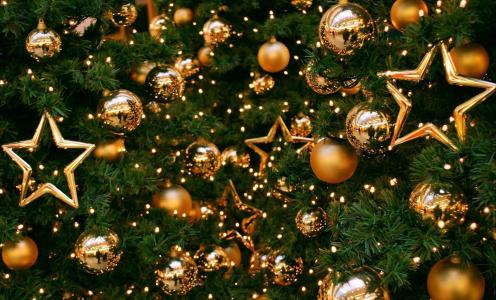 球，星星，饰品，圣诞树，假期